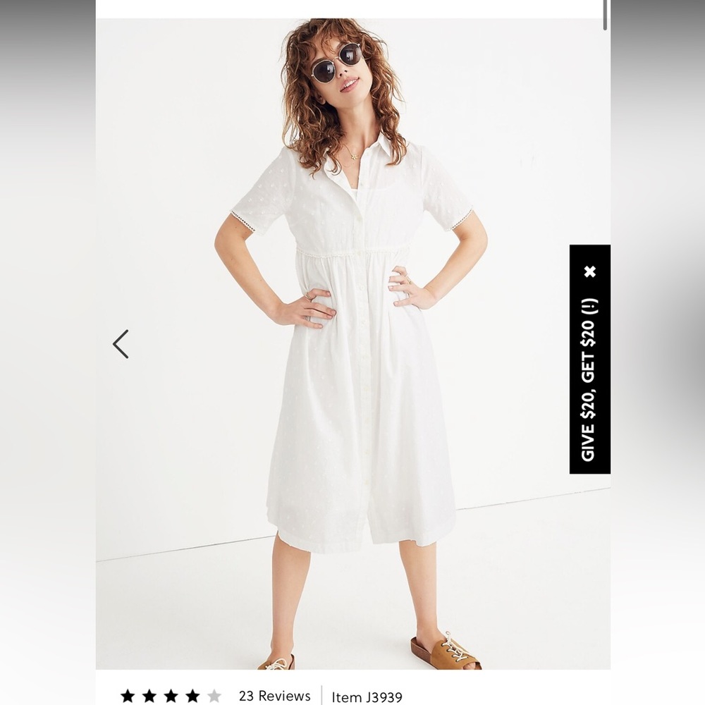 Madewell Clipdot Midi Shirtdress